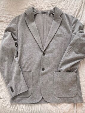Uniqlo Light Grey Knit Blazer - Casual Tailored Sport Coat